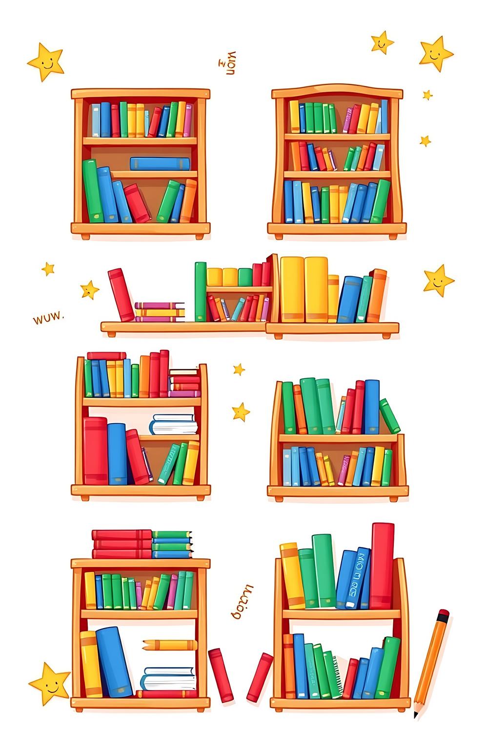 Colorful and cute bookshelf printable templates for organizing books