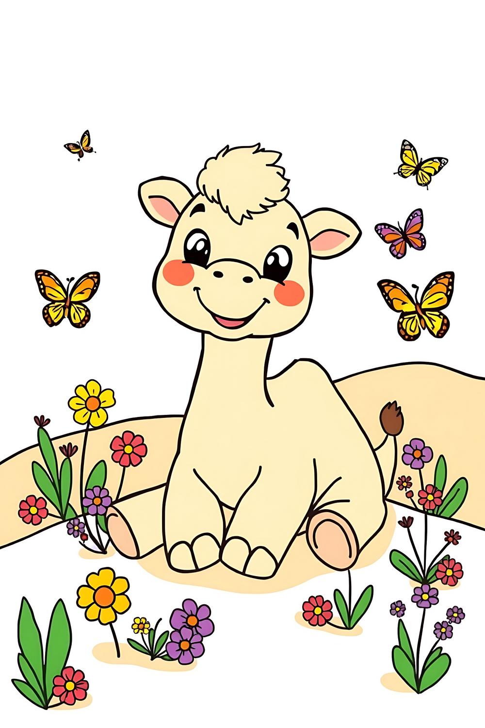 Adorable camel coloring pages for kids featuring vibrant designs.