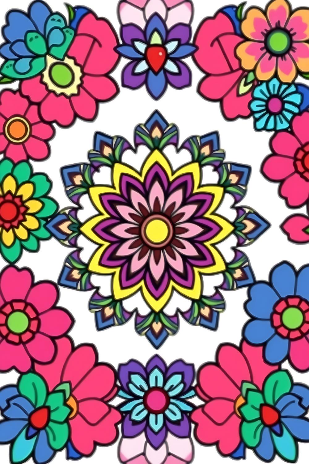 20 colorful floral mandala coloring pages for kids