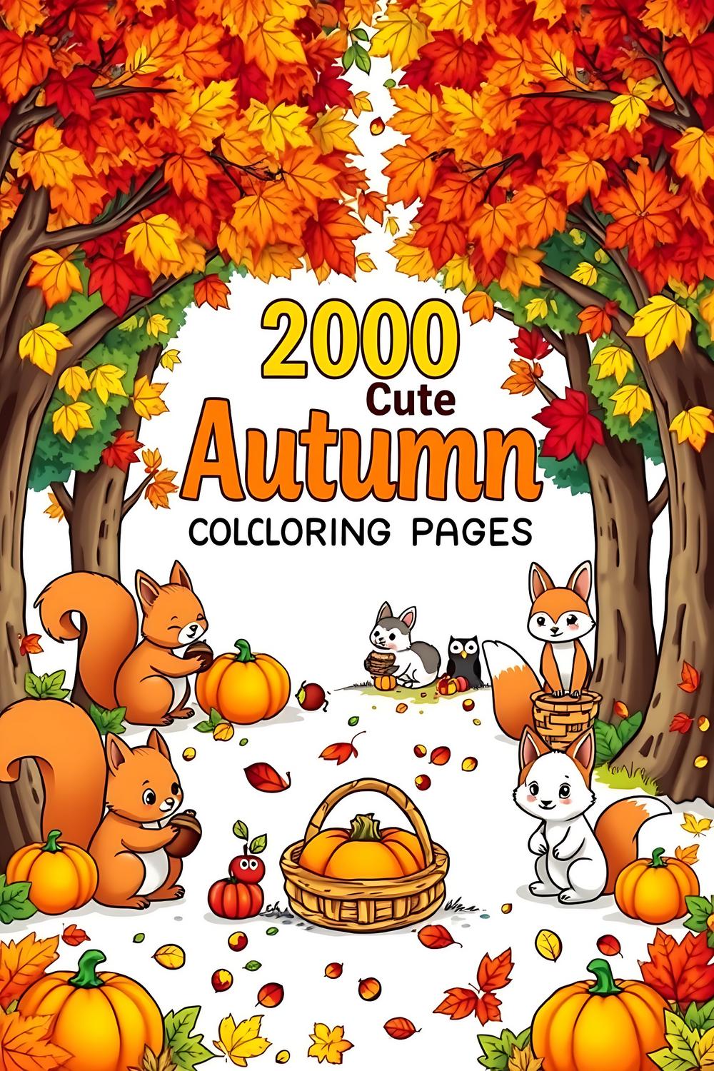 200 Cute Autumn Coloring Pages with playful woodland creatures