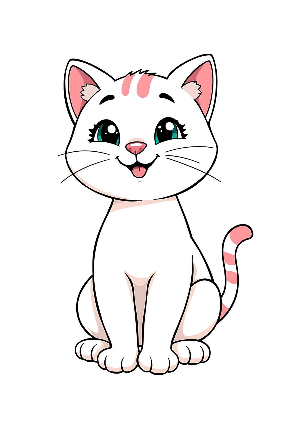 Charming cartoon cat coloring book featuring cute designs for all ages