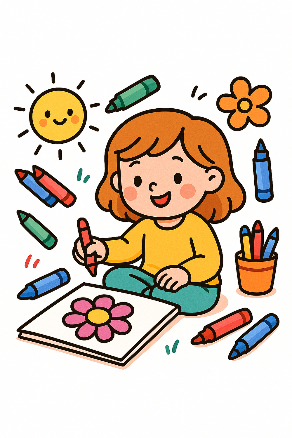 Bold Easy Cozy Girl Coloring Pages full of creativity and joyful designs for kids.