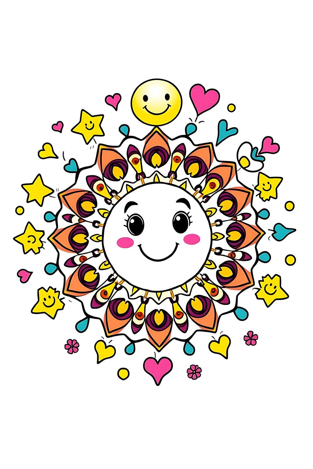 Colorful Mandala Coloring Book for Kids with playful elements.