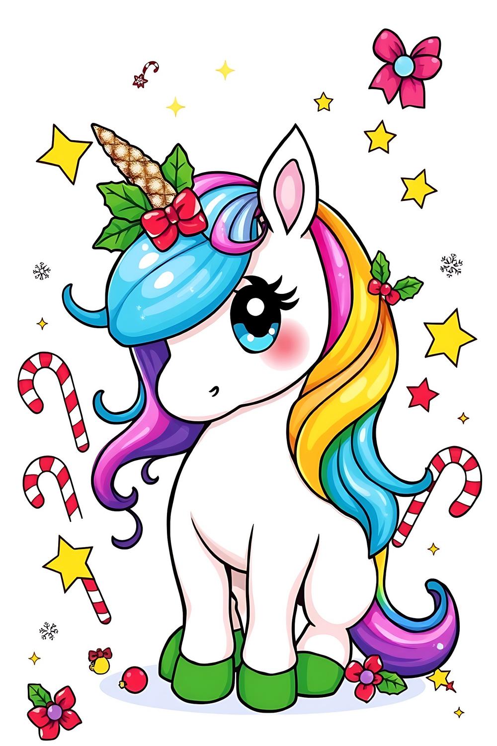 Cute Christmas unicorn coloring pages for kids to enjoy and unleash their creativity