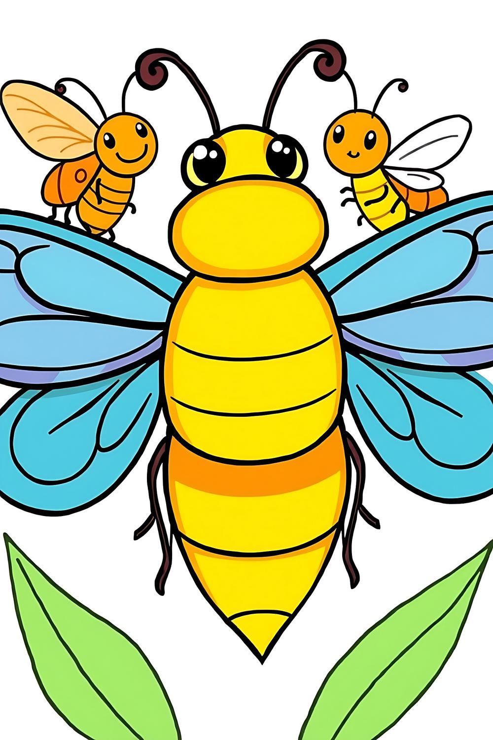 Cute hand-drawn insect coloring pages for kids