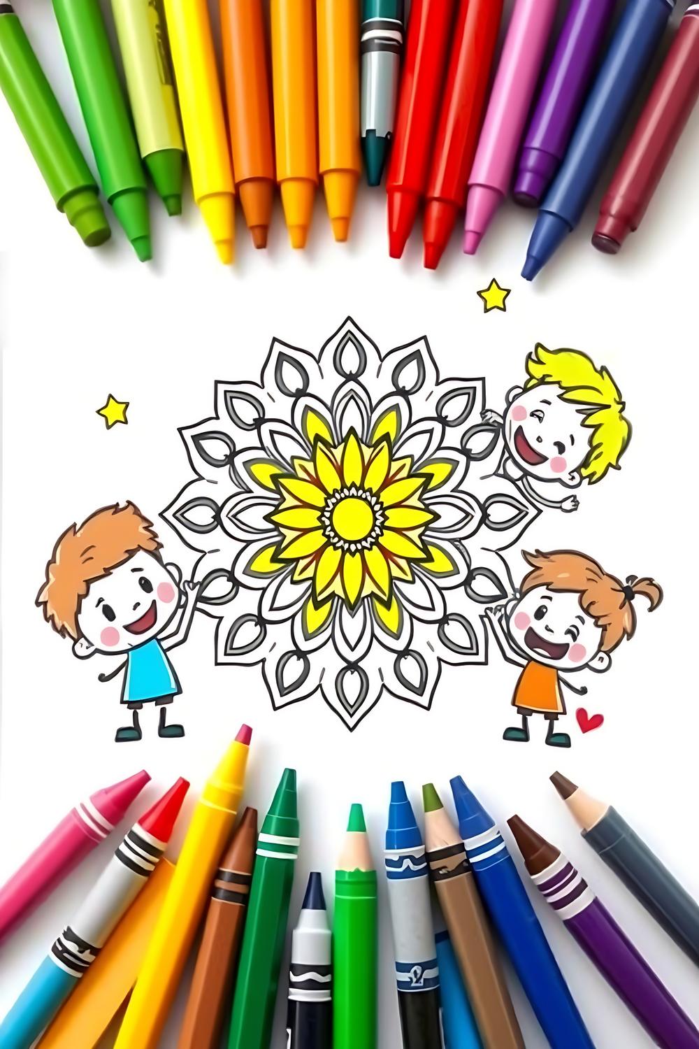Colorful Mandala Coloring Book for Kids with cheerful designs