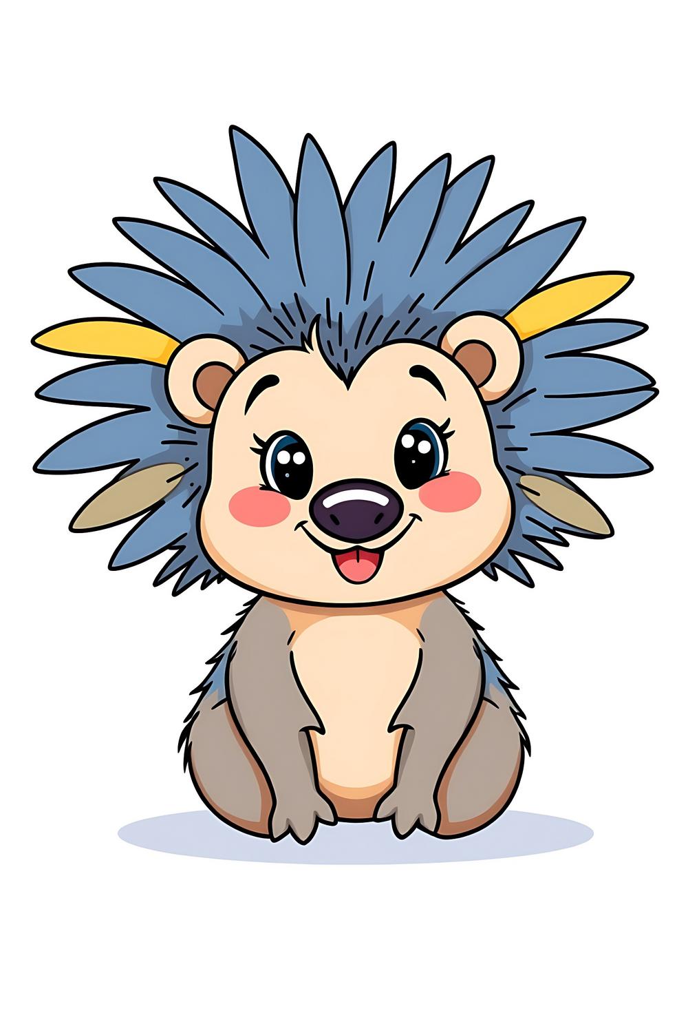 Cute porcupine coloring page for kids, engaging, educational, and fun!