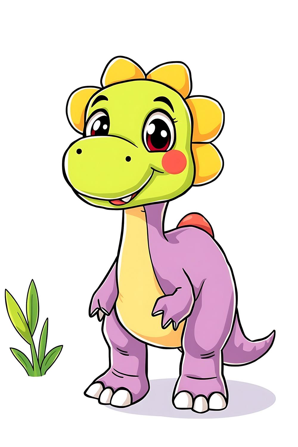 Happy Coloring Book 22 featuring a cartoon Brontosaurus for kids