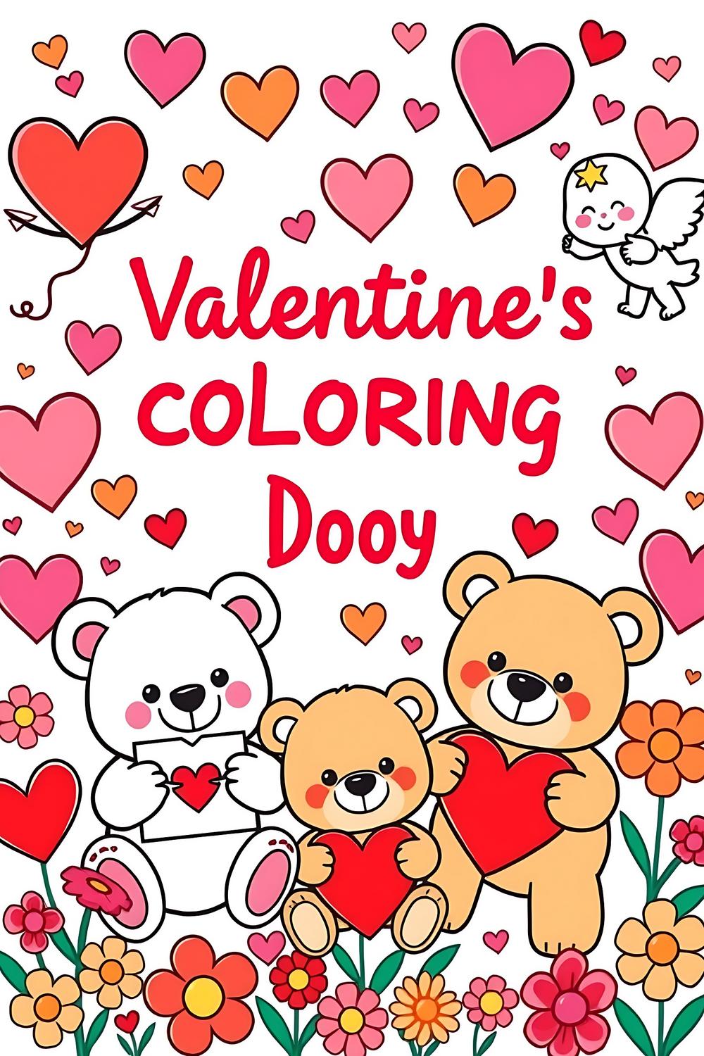 Valentine’s Day coloring book for kids with colorful and fun designs
