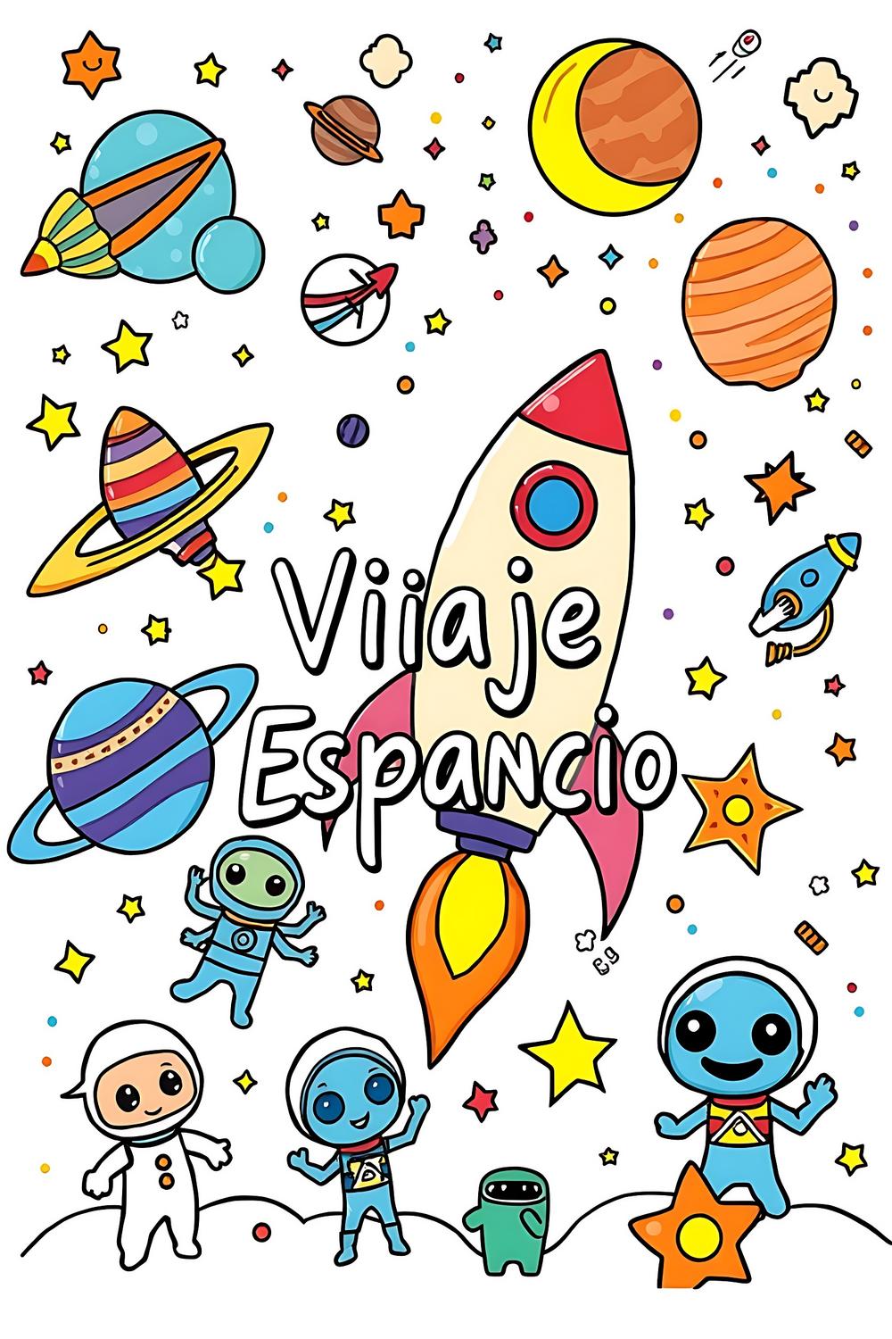 Colorful space-themed coloring pages for kids by DilanDu Bank